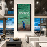 MS Dhoni inspirational cricket wall art in black floater frame modern motivational canvas decor