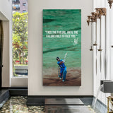 MS Dhoni cricket motivation canvas wall art hitting shot face failure quote inspirational sports decor