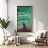 MS Dhoni face failure motivational artwork in golden floater frame premium cricket wall painting