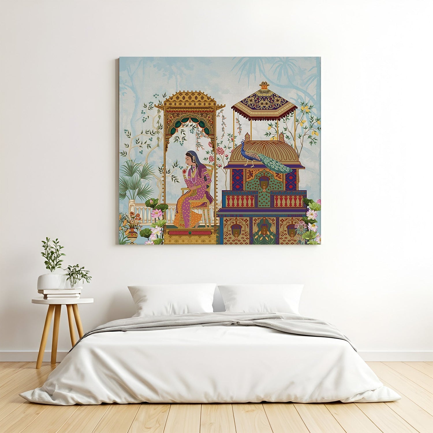 Mughal Indian traditional canvas wall art showcasing heritage-inspired royal design for classic decor