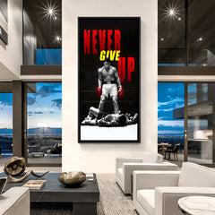Muhammad Ali boxing wall art in black floater frame premium sports canvas decor