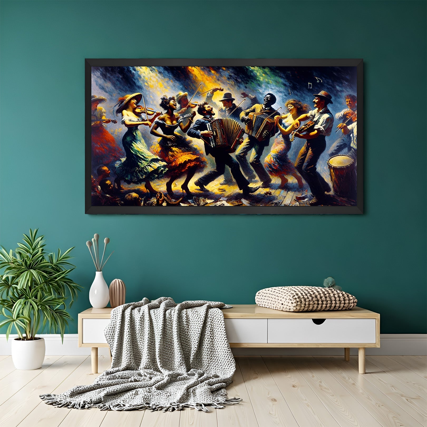 Music and Dance Wall Art – Joyful Modern Canvas Print – CIPHER SPACES