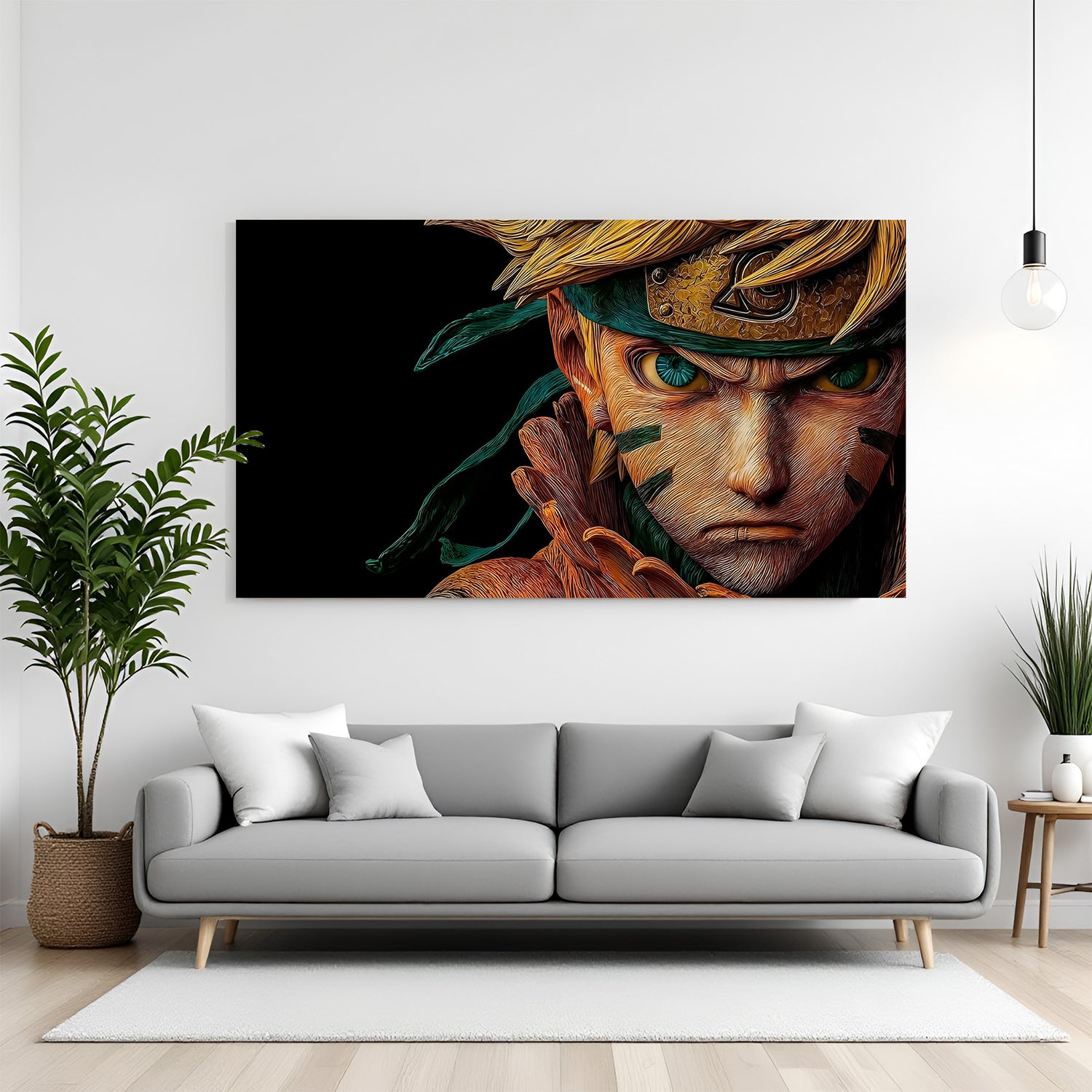 Naruto Sage Eyes canvas painting with intense anime close-up artwork in canvas wrapped frame