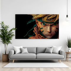 Naruto Sage Eyes canvas painting with intense anime close-up artwork in canvas wrapped frame