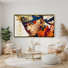 Naruto Sage Mode Naruto wall art in luxury golden floater frame with anime design