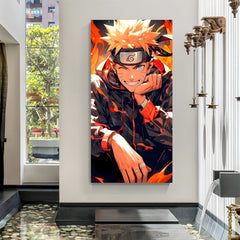 Naruto Smiling canvas painting with peaceful anime artwork in canvas wrapped frame
