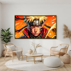 Naruto Uzumaki Naruto wall art in luxury golden floater frame with anime design