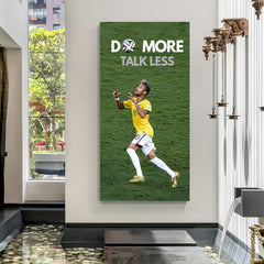 Neymar football motivation canvas wall art playing football with do more talk less quote sports decor