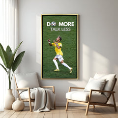 Neymar motivational football artwork in golden floater frame luxury sports wall painting decor