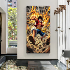 Frameless One Piece Luffy wanted poster anime canvas wall art for modern wall decor