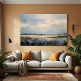 Canvas wall art of a painted-style landscape showing calm sky merging with minimal land textures, ideal for modern and nature-inspired interior decor