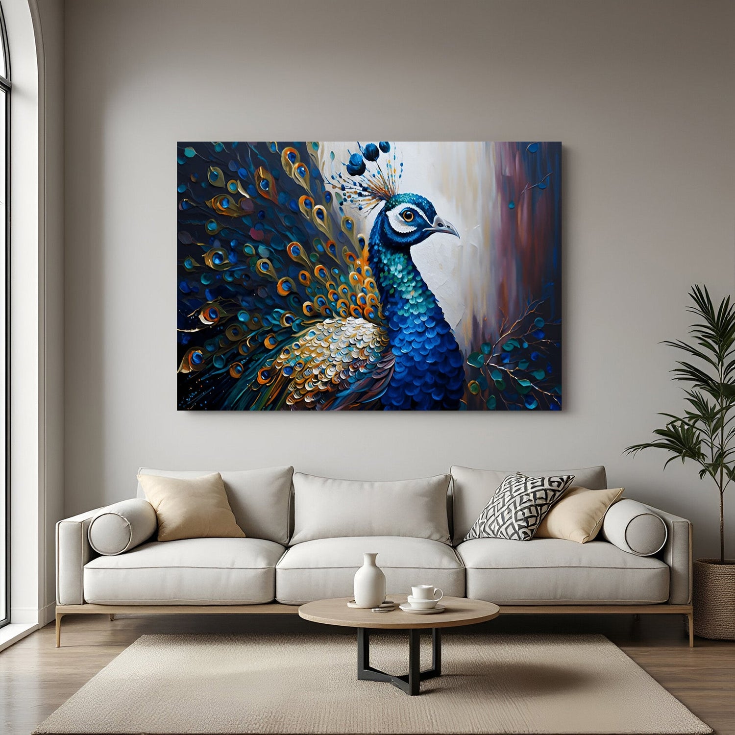 peacock vastu canvas art wall painting for home and office decor to bring positivity prosperity and graceful energy
