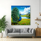 Peacock Vastu canvas painting for home decor symbolizing prosperity, beauty, and Vastu energy