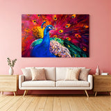 Peacock Vastu canvas painting for home and office wall decor, symbolizing grace, harmony, and positive energy according to Vastu principles