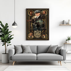 Peaky Blinders Shelby family motivation canvas wall art in premium wrapped frame with dark cinematic gangster theme