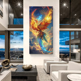 beautiful phoenix rising canvas wall art symbolizing strength new beginnings and positive vastu energy for home decor