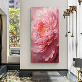 Canvas print featuring one soft pink flower in full bloom, ideal for romantic and minimalist floral-themed interior wall decor