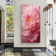 Canvas print featuring one soft pink flower in full bloom, ideal for romantic and minimalist floral-themed interior wall decor