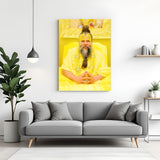 Premanand Ji Maharaj calm gesture spiritual canvas wall art peaceful decor