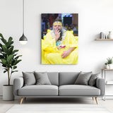 Premanand Ji Maharaj spiritual canvas wall art with thoughtful peaceful expression