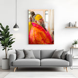 Premanand Ji Maharaj side pose spiritual canvas wall art with yellow tilak decor
