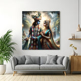 Radha Krishna canvas wall art for bedroom and pooja room with vastu energy, divine love, and harmony to enhance spiritual and emotional balance