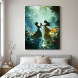 Radha Krishna spiritual canvas wall art symbolizing love, peace, and vastu harmony for sacred home and office decor