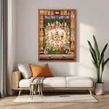 Radha Krishna Raas Leela Pichwai canvas wrapped wall art traditional spiritual painting for home decor