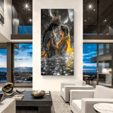 Radha Krishna romantic couple unframed canvas art – divine love theme spiritual wall decor