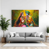 Sacred Radha Krishna Vastu canvas wall art for divine love, peace, and harmony in home and pooja room wall decor