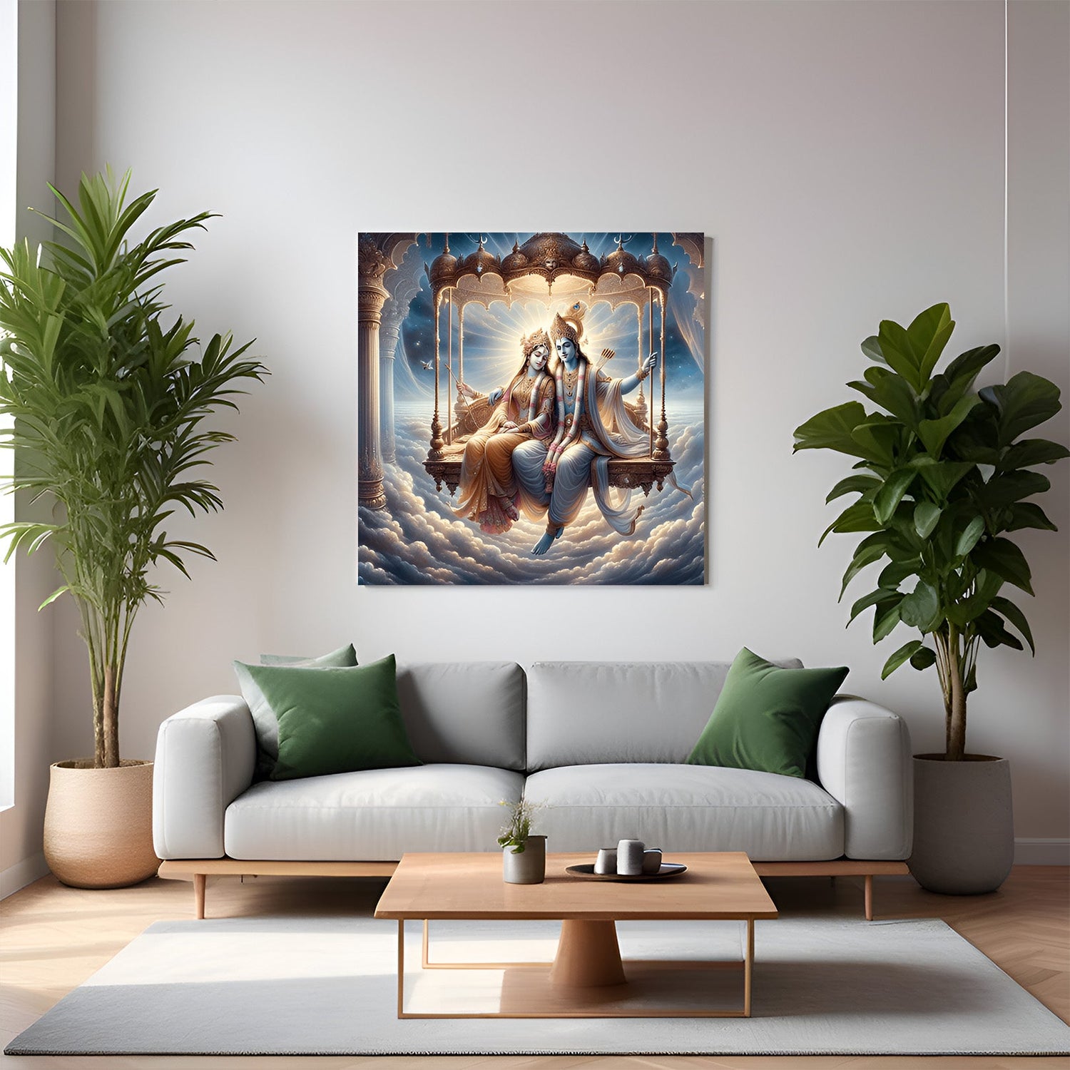 Radha Krishna Vastu Canvas Painting for home and couple’s bedroom decor, bringing divine love, peace, and positive energy as per Vastu