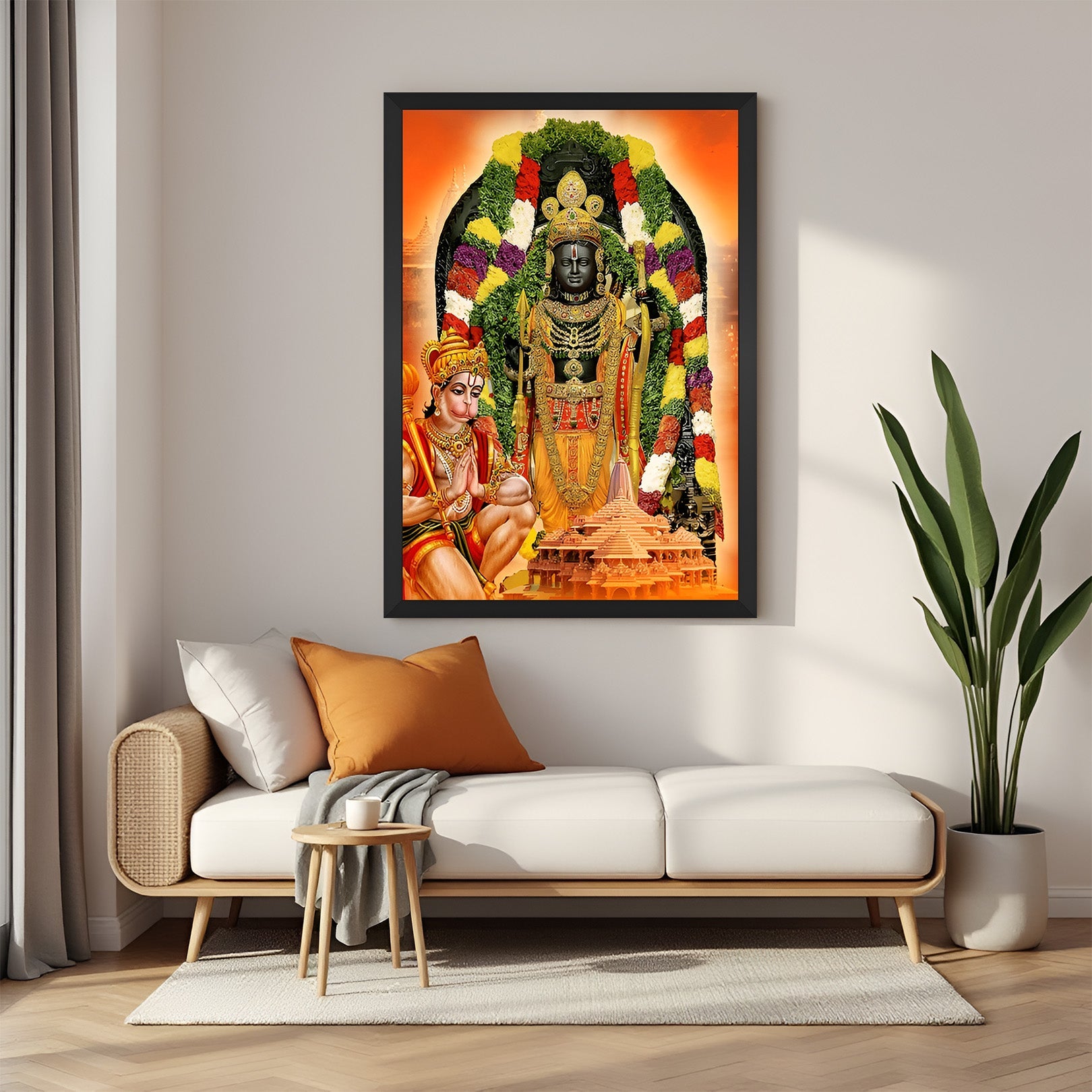 Ram Lalla with Hanuman Ji Wall Art – Vastu Canvas for Temple
