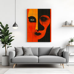 Canvas wall art in bold African style featuring red and black patterns, perfect for modern, ethnic, and tribal-themed home or office decor