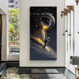 Ride Infinite space motivation canvas wall art in premium canvas wrapped frame with cosmic galaxy inspirational design