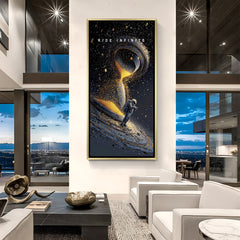 Luxury Ride Infinite space canvas artwork in golden floater frame with cinematic galaxy motivational theme