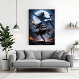 Lord Shiva performing Tandav dance canvas wall art in premium canvas wrapped frame