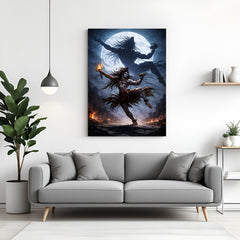 Lord Shiva performing Tandav dance canvas wall art in premium canvas wrapped frame