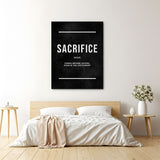 Sacrifice comes before success motivational canvas wall art for home and office decor
