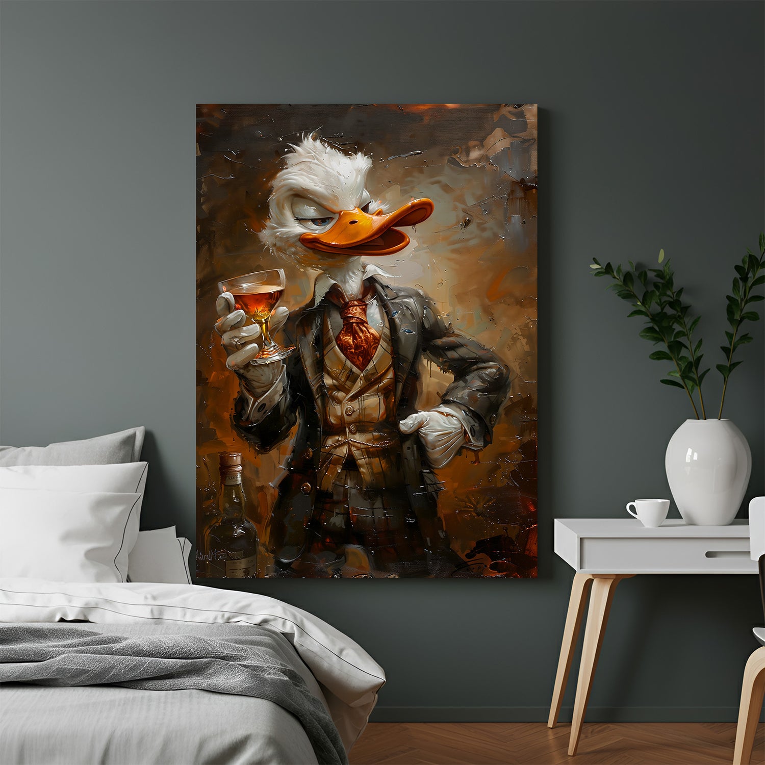 Scrooge McDuck canvas wall print in modern art style for trendy decor