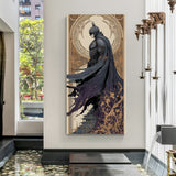 Batman side pose canvas wall art in premium canvas wrapped frame featuring dramatic superhero profile artwork