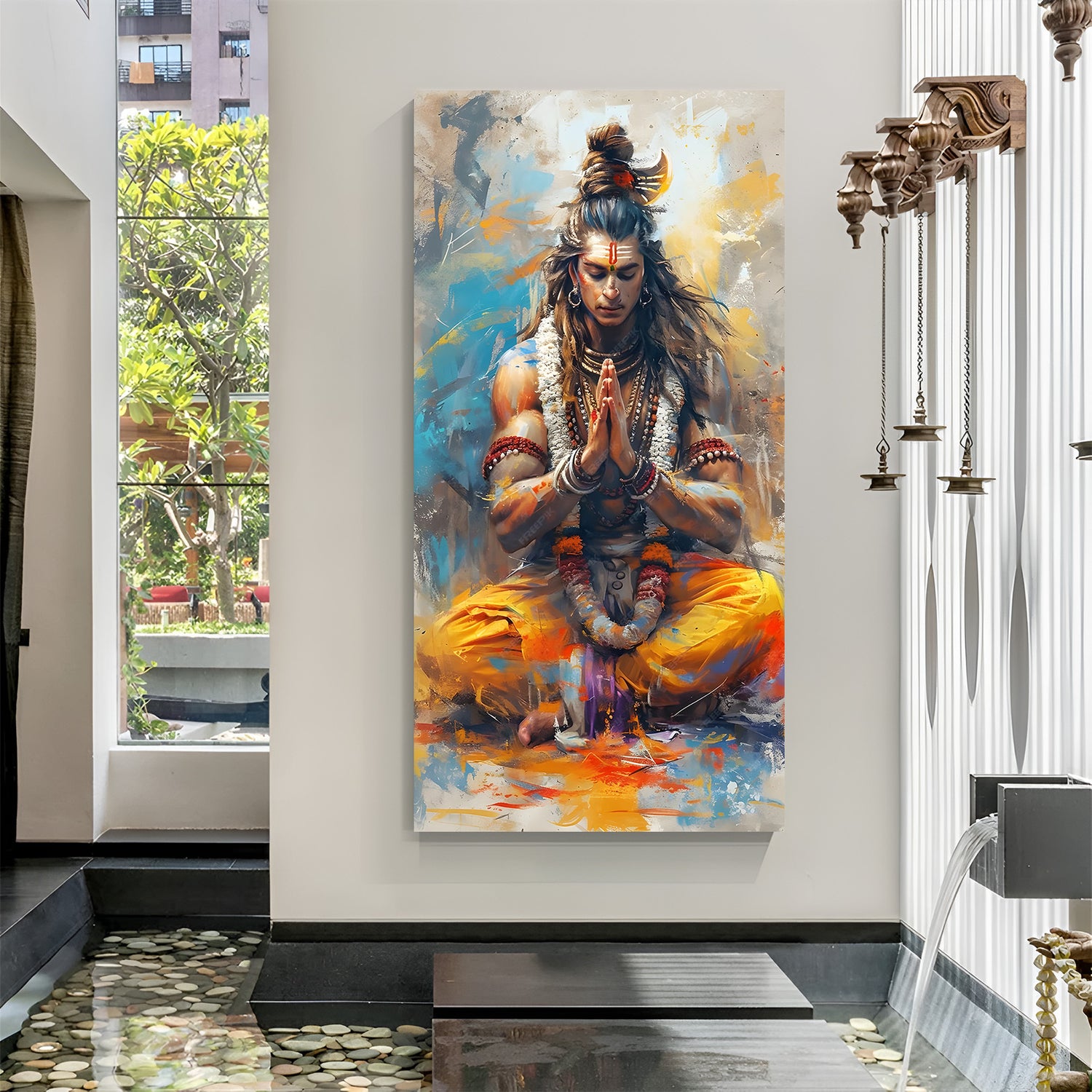 Lord Shiva meditating canvas wall art for living room and pooja room India