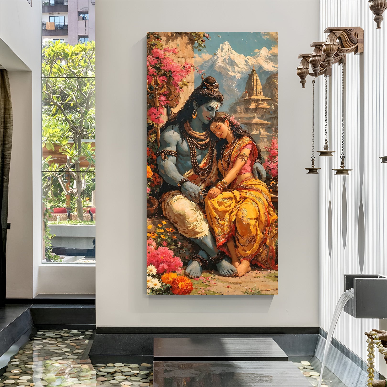 Shiva Parvati Temple Canvas Wall Art | Divine Couple – CIPHER SPACES