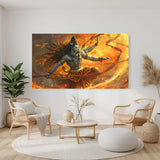 Shiva Tandav canvas wrap wall art powerful Nataraja Mahadev painting for living room decor India