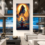 divine shri ram and hanuman ji bhakti canvas wall art symbolizing devotion strength and peaceful spiritual home decor