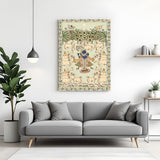 Shrinath Ji Pichwai canvas wrapped wall art with cows and traditional temple design for home decor