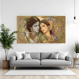 ShyamSundar Eternal Bloom Radha Krishna canvas wall art in premium canvas wrapped frame for spiritual interiors