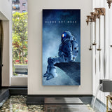 Silent Strength Alone Not Weak space motivation canvas wall art in premium wrapped frame with inspiring cosmic scenery