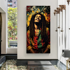 Smiling gentleman modern art canvas wall painting in premium canvas wrapped frame with expressive portrait design
