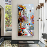 Snowfall serenity scenic modern canvas wall painting with beautiful snowy landscape in premium canvas wrapped frame