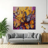 Soft butterfly abstract canvas wall art in pastel tones for elegant home decor